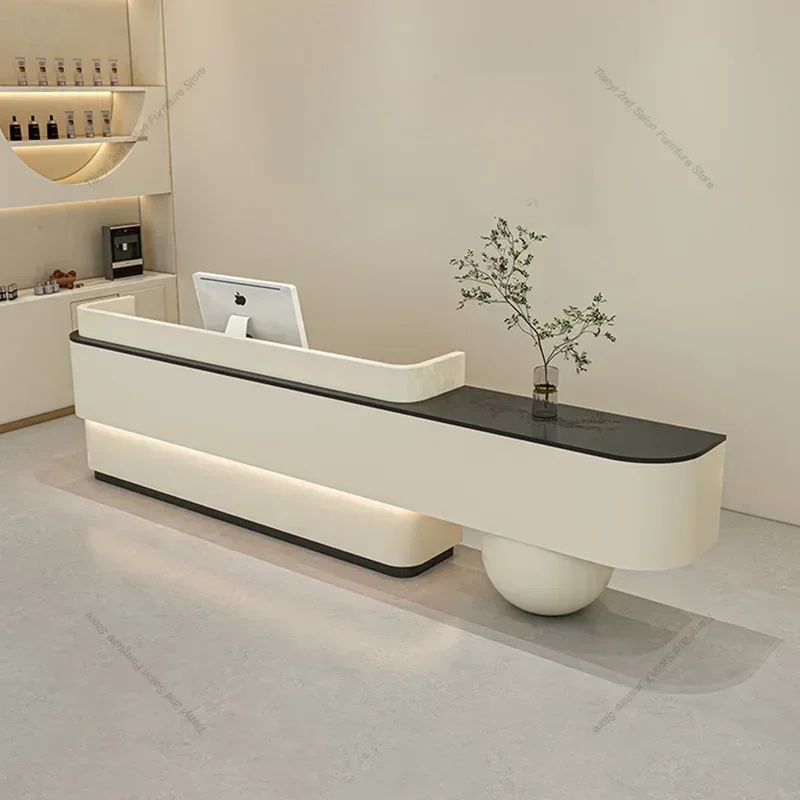 Italian Style Beauty Salon Reception Desks Clothing Shop Modern Designer Reception Desk Luxury Office Furniture Receptionen HBRD