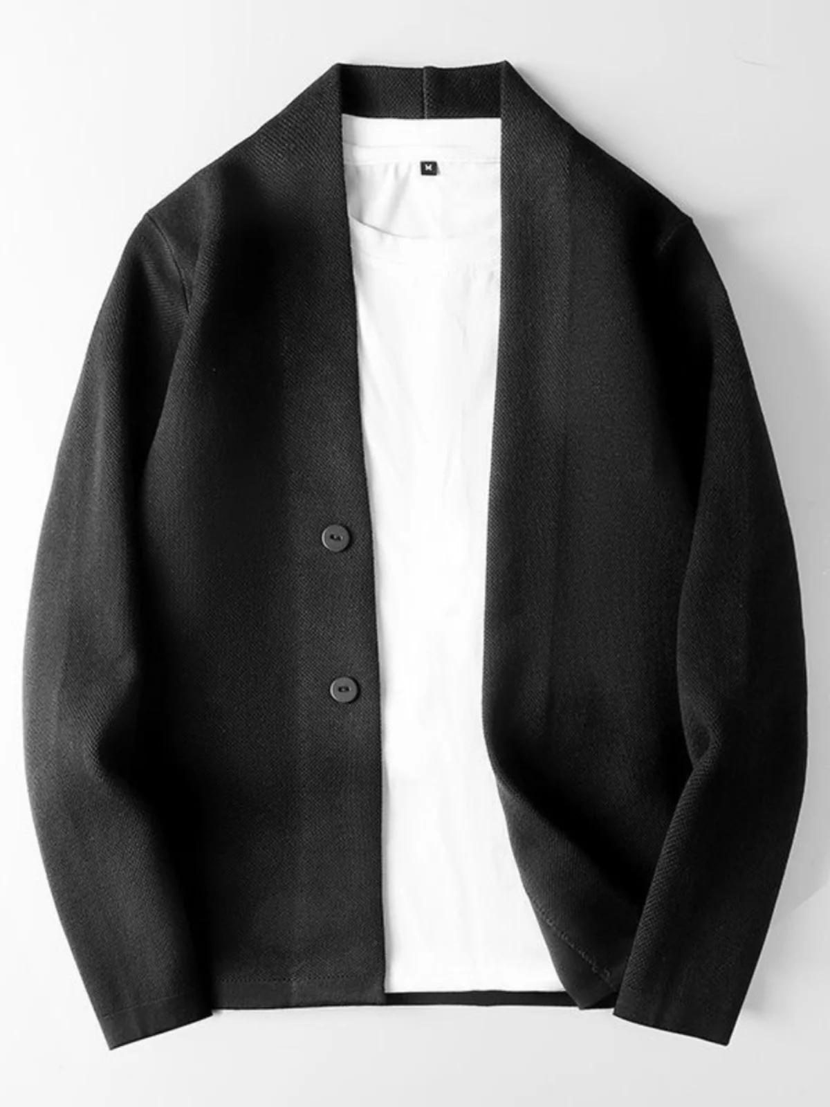 Busin Casual Men's Open Cardigan Knitted Sweater Outerwear Spring Autumn Trendy Long Sve V-Ne Cotton Nylon Blend