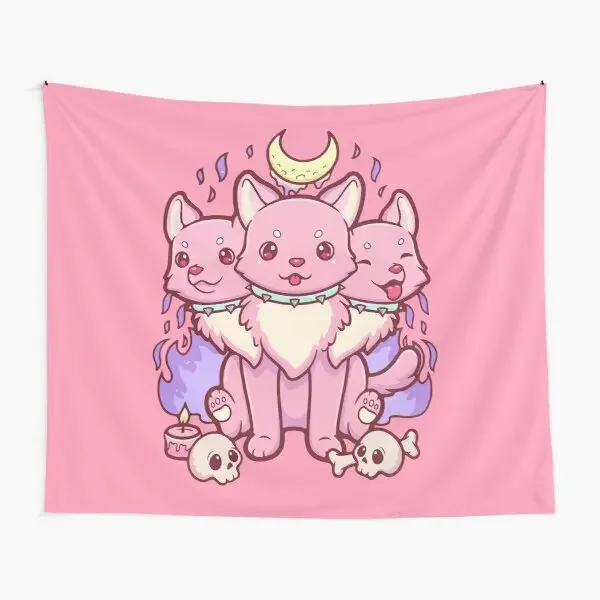 Kawaii Pastel Goth Cute Creepy 3 Headed  Tapestry Towel Beautiful Wall Room Home Yoga Bedroom Bedspread Travel Printed Hanging