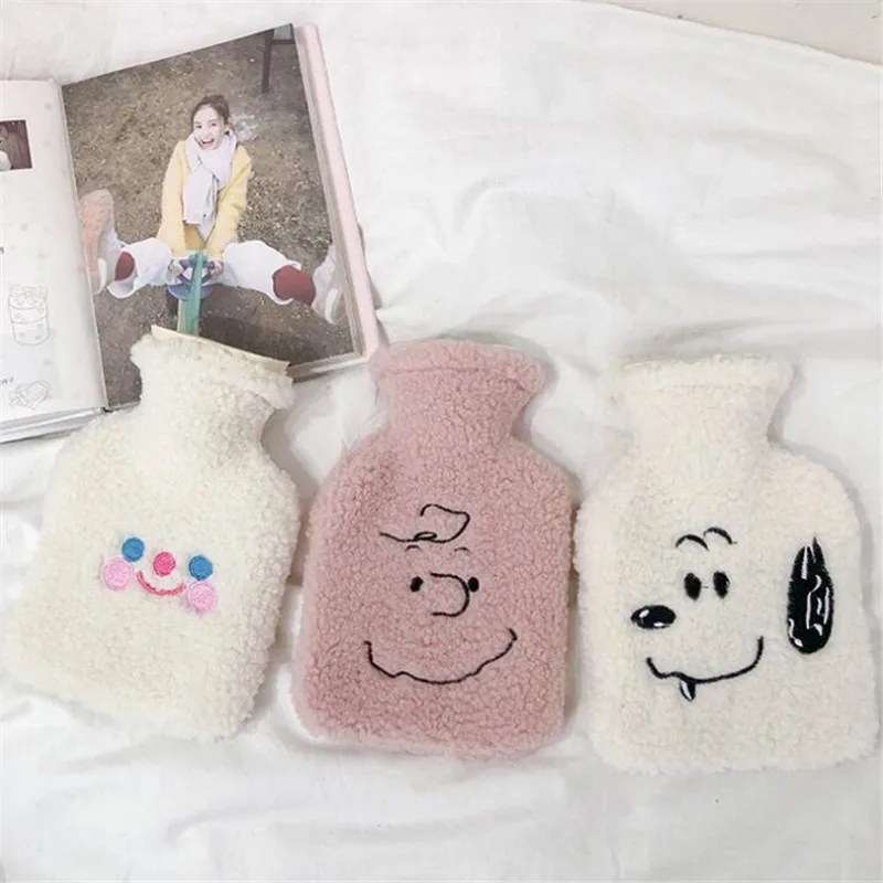 1Pc Cute Stress Pain Relief Therapy Cloud Hot Water Bottle Bag Lambswool Cozy Cover Winter Warm Heat Reusable Hand Warmer INS