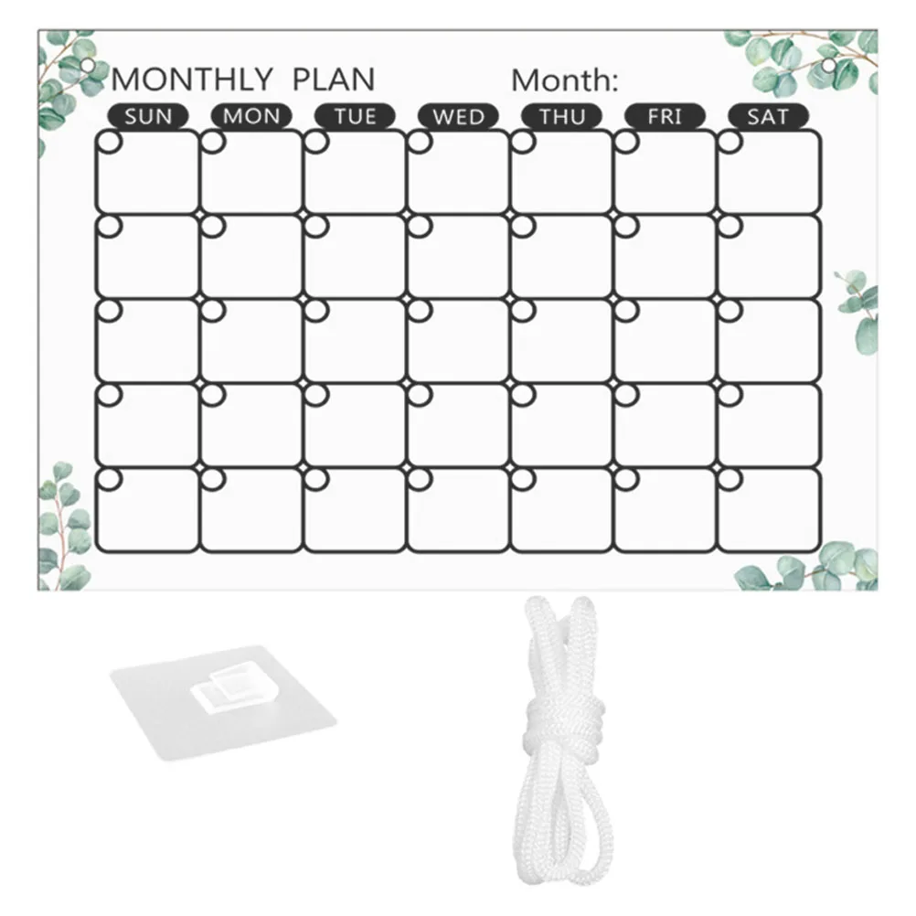 

Acrylic Memo Board Home Office Clear Wall Hanging Notice Writing Erasable School Supply 80cm White Rope Transparent
