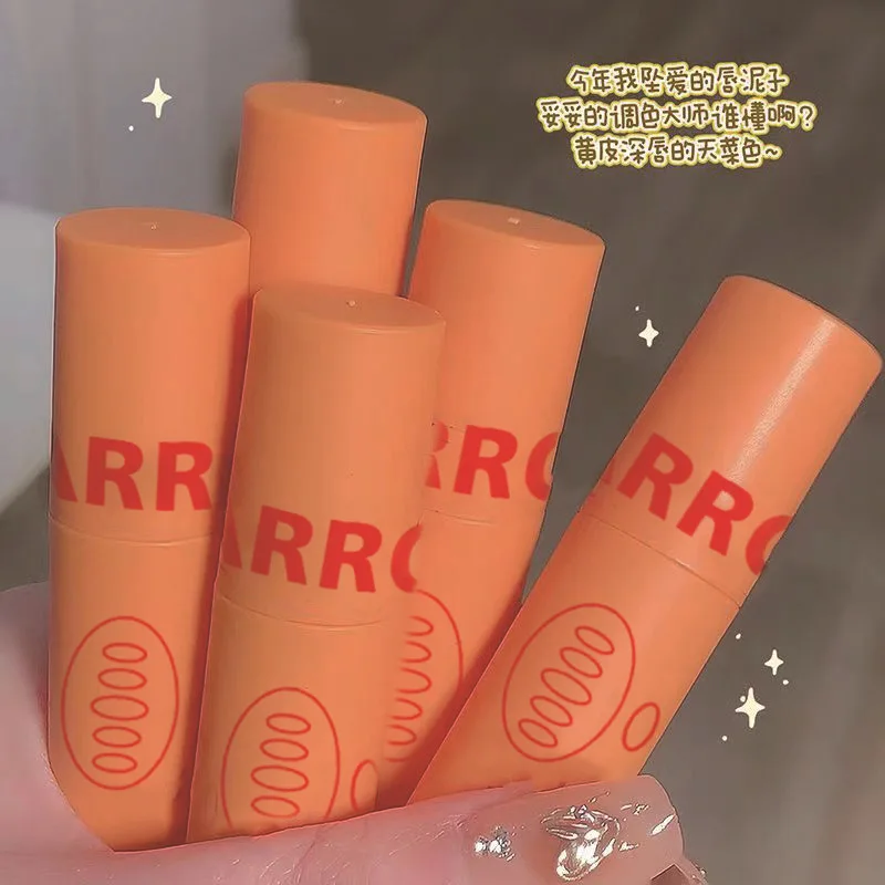 KeKeMood Carrot Lip Glaze Matte Matte Velvet Rabbit Lip Mud Lip and Cheek Dual-purpose Lipstick