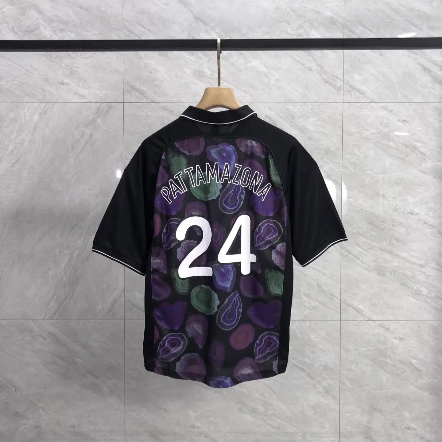 2026 PATTA Retro casual number 24 embroidered badge Polo lapel short sleeved t-shirt TX1607