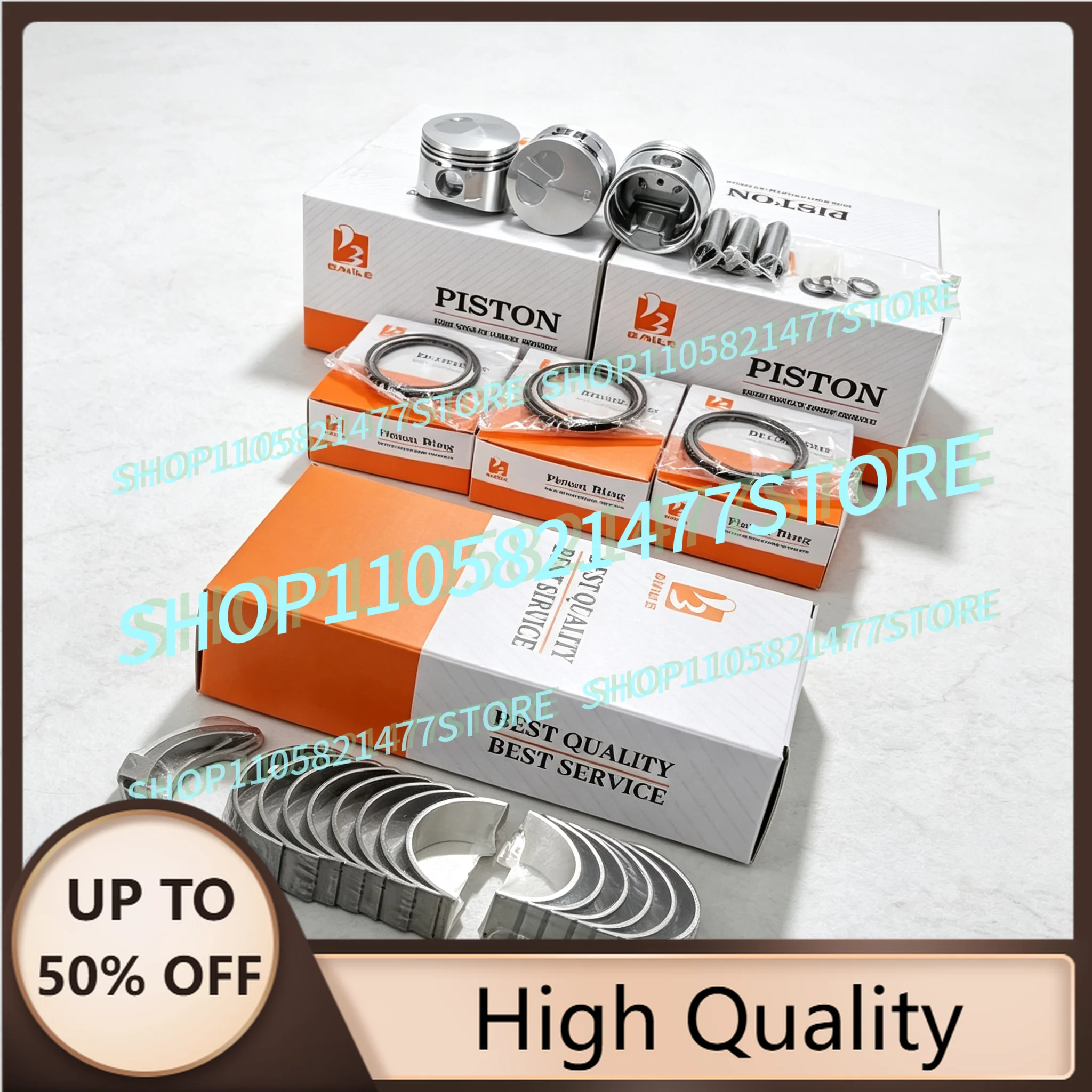 For YM 3TNE68 Cylinder Head Gasket+ Piston Overhaul Rebuild Kit 3D68E 3TNE68C Piston Rings Engine Parts STD 119265-22940