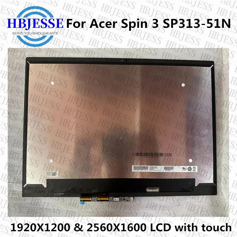 Original 13.3'' For Acer Spin 3 SP313-51N notebook Touch Digitizer+ IPS LCD LED Screen Matrix Assembly Display No frame