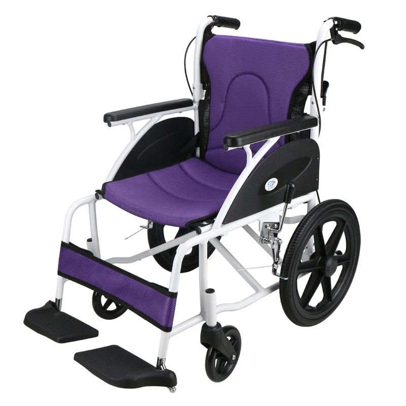 Aluminum Folding Back WheelchairLightweight, all-season use with raised seat cushion