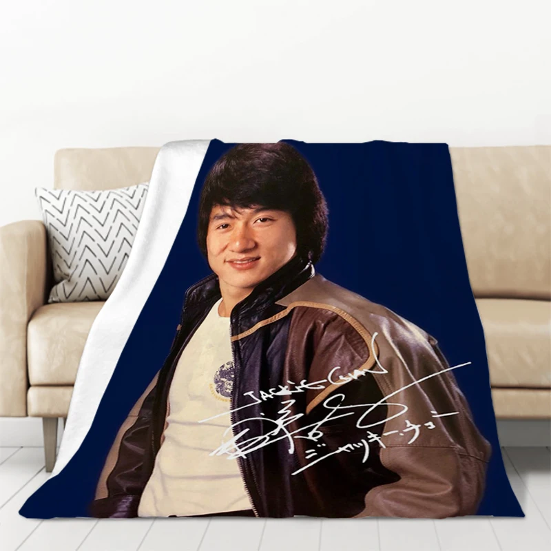 Jackie Chan Decorative Sofa Blanket Fleece Blankets and Throws Microfiber Bedding Bedspread on the Bed Plush Throw Knee Furry