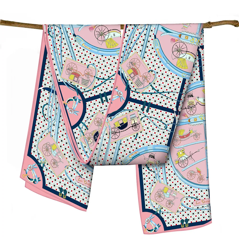 

150CM 40CM Long Shawls Luxury Designer Twill Scarf Woman Scarves for Neck Hair Accessories Bag Belt Decoration Christmas Gift