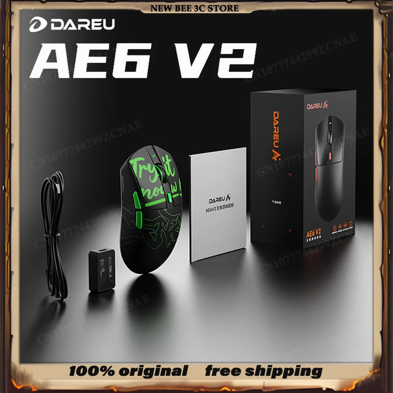 DAREU AE6V2 Wireless Gaming Mouse Nordic 54L15 AIM-3955 PRO 8KHz Dual Mode Esports Mouse 59g Lightweight  Ergonomic Mouse PC