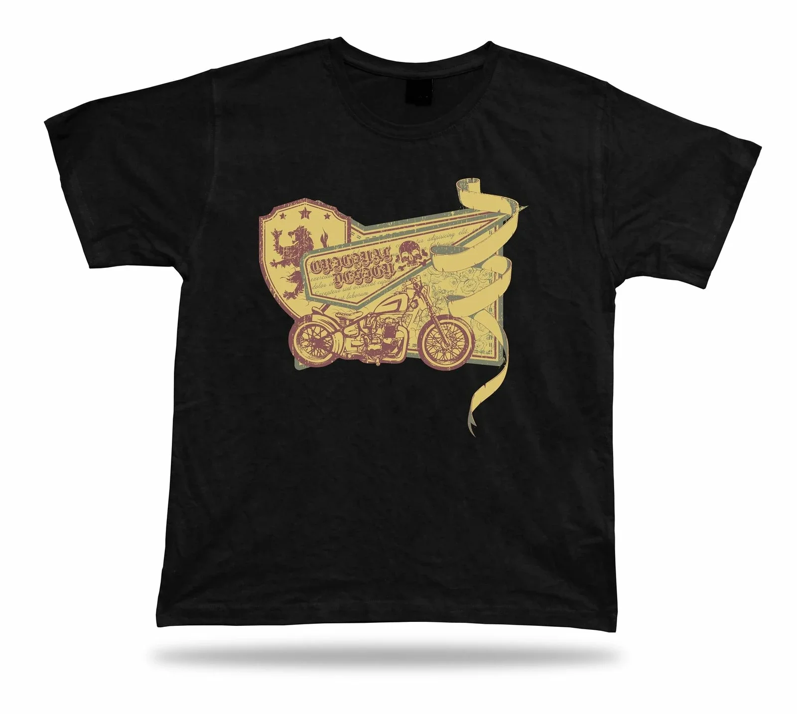 Оригинальный дизайн, футболка с изображением большого велосипеда, скелета и черепа, идея футболки, одежда унисекс, дизайн