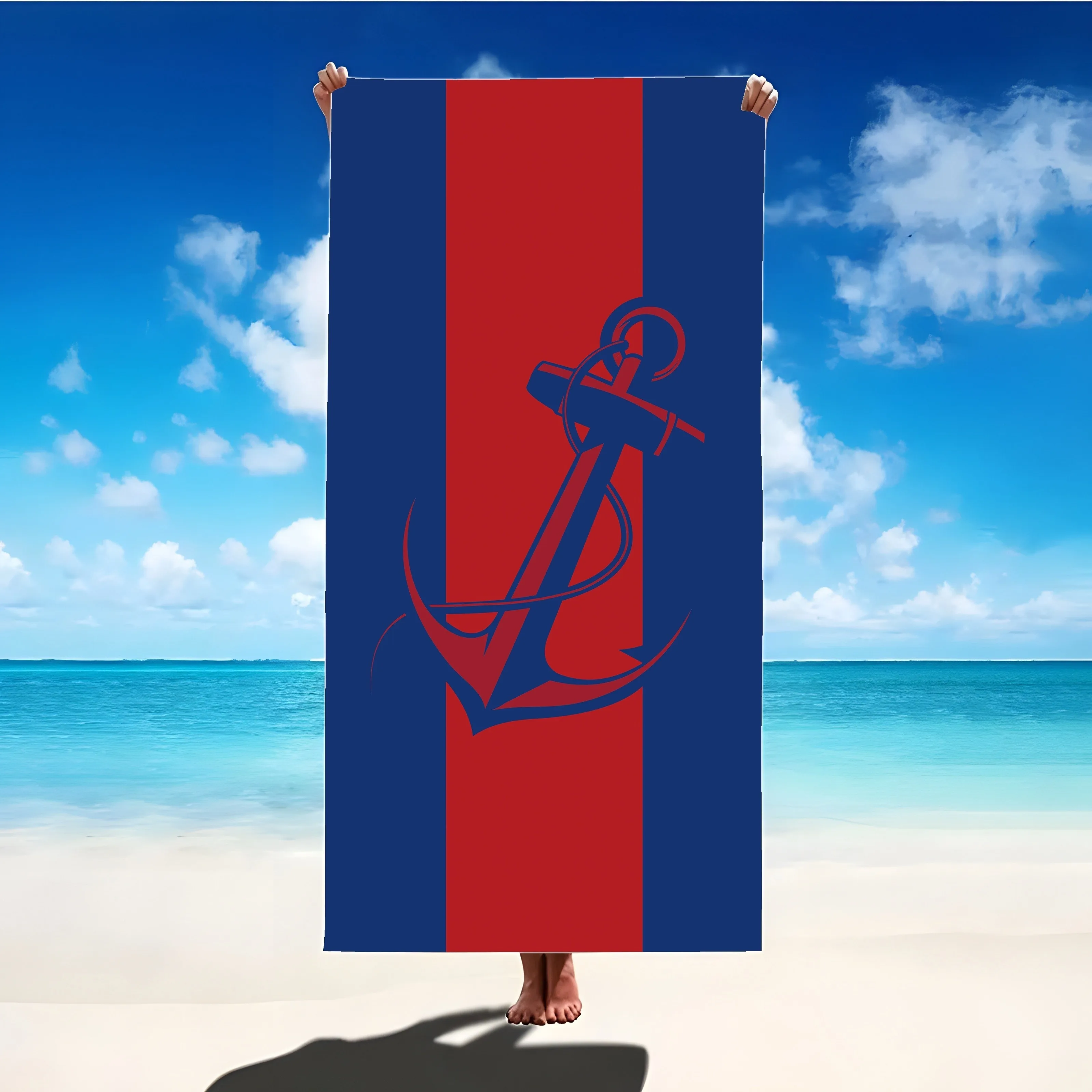 

Пляжное полотенце Anchor-Emblazoned Blue & Red для максимального морского комфорта. Подходит для полотенец, банных полотенец, пляжных полотенец.