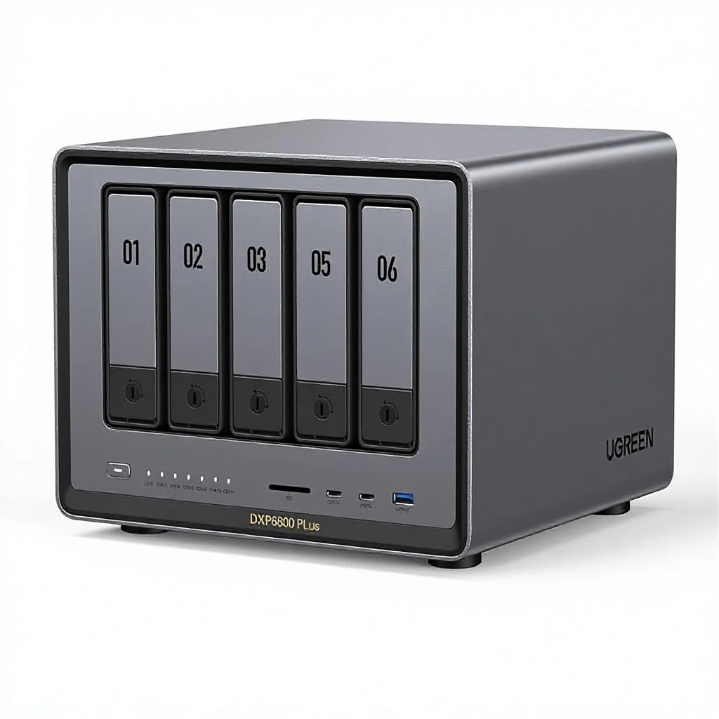 UGREEN NASync DXP6800 Plus 6 Bay Desktop NAS I3 1215u 6-Core CPU 8GB DDR5 RAM 128G SSD Network Attached Storage (Diskless)