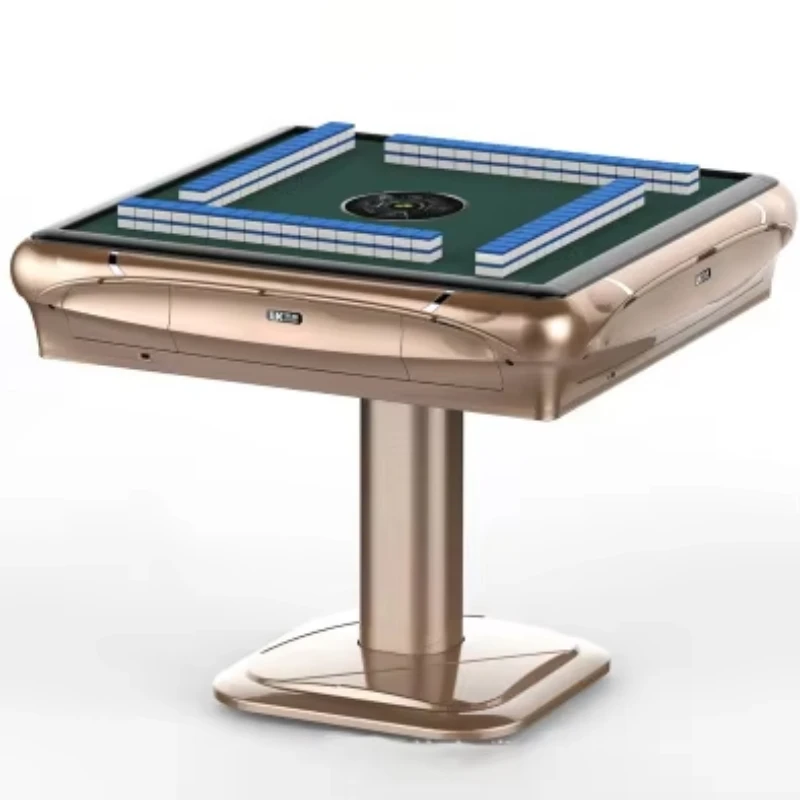 Automatic Mahjong Table Metal Folding Mahjong Table with Wheels Silent Automatic Mahjong Table