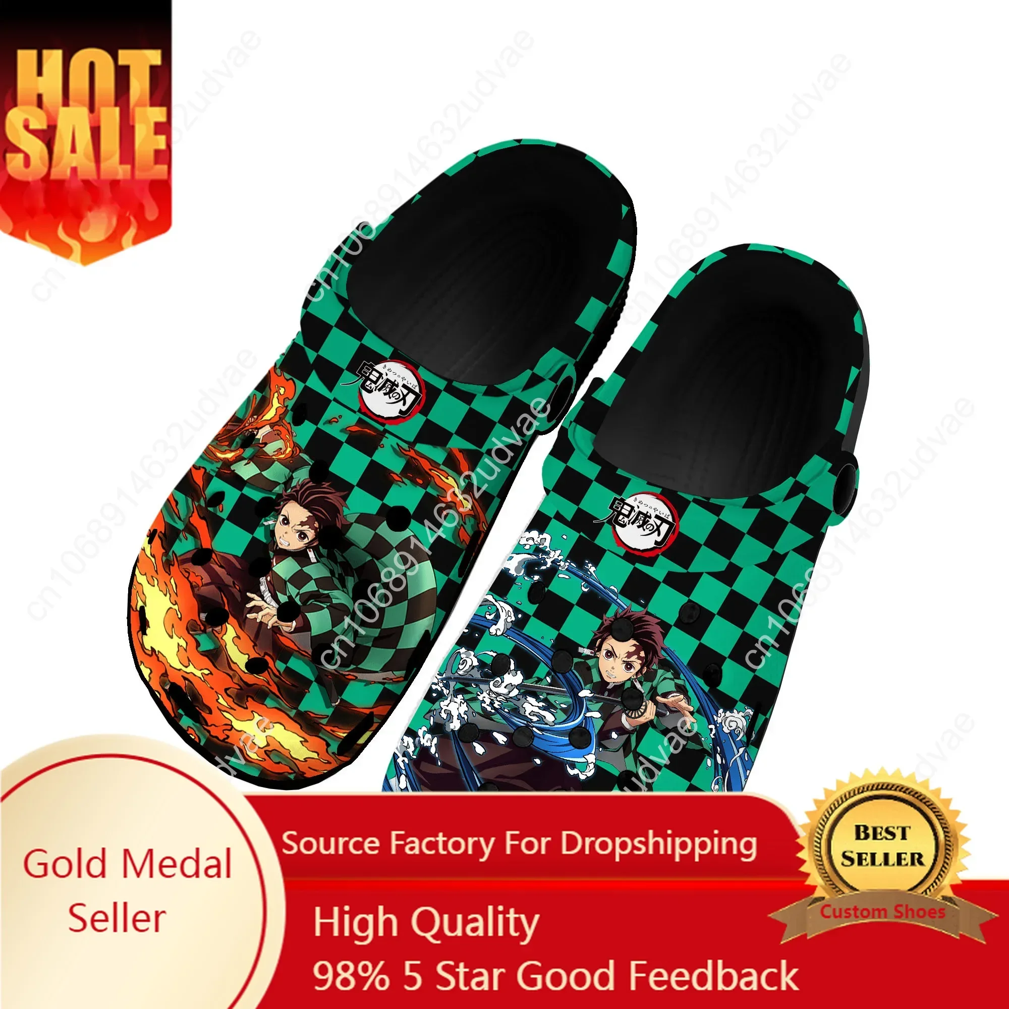 Demon Slayer Kimetsu No Yaiba Home Clogs Custom Water Shoes Tanjirou Nezuko Men Women Teenager Garden Beach Hole Slippers