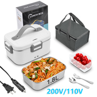 New Electric Lunch Box 80W Portable Food Heater Bowl 1.8L for Car Truck Homes Offices Dining Box Microwave Oven EU US Plug
