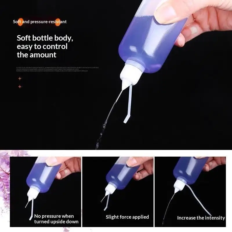 1 Set durchsichtige Plastikflaschen mit Nadelspitze und auslaufsicheren Deckeln in verschiedenen Größen, perfekt für die Aufbewahrung von Bastelkleber – Detail 17