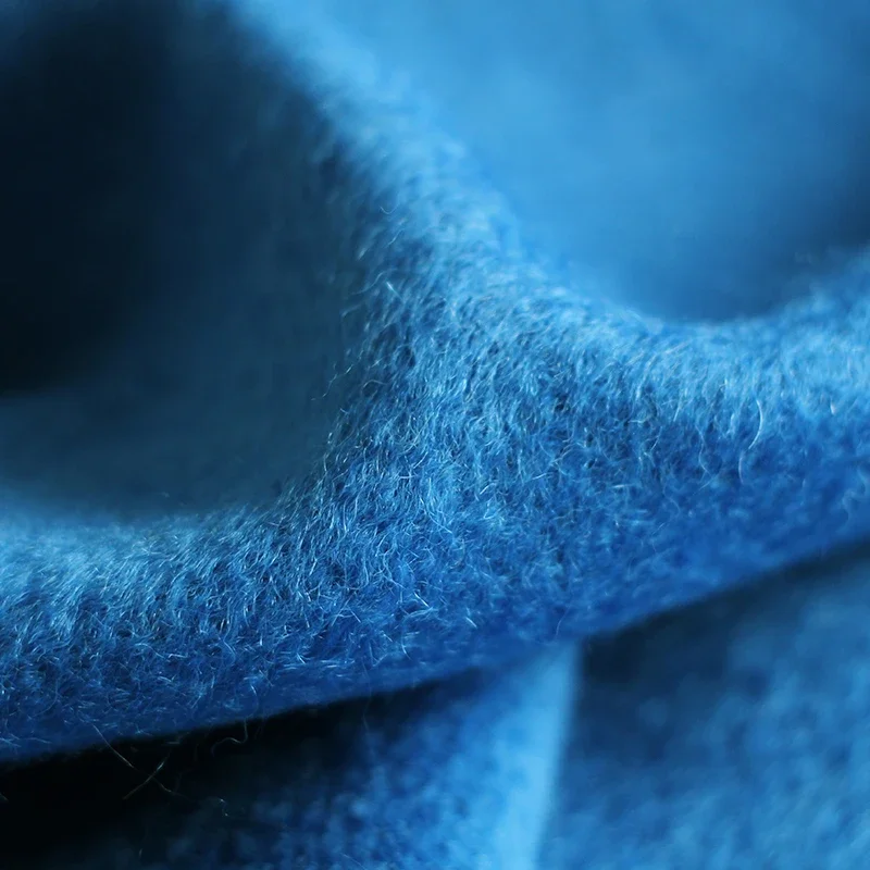 Redraspberry Blue Mohair Wool Water Ripple Fabric Garment Materials Autumn Women Overcoat DIY Sewing Cloth Tailor Freeshipping