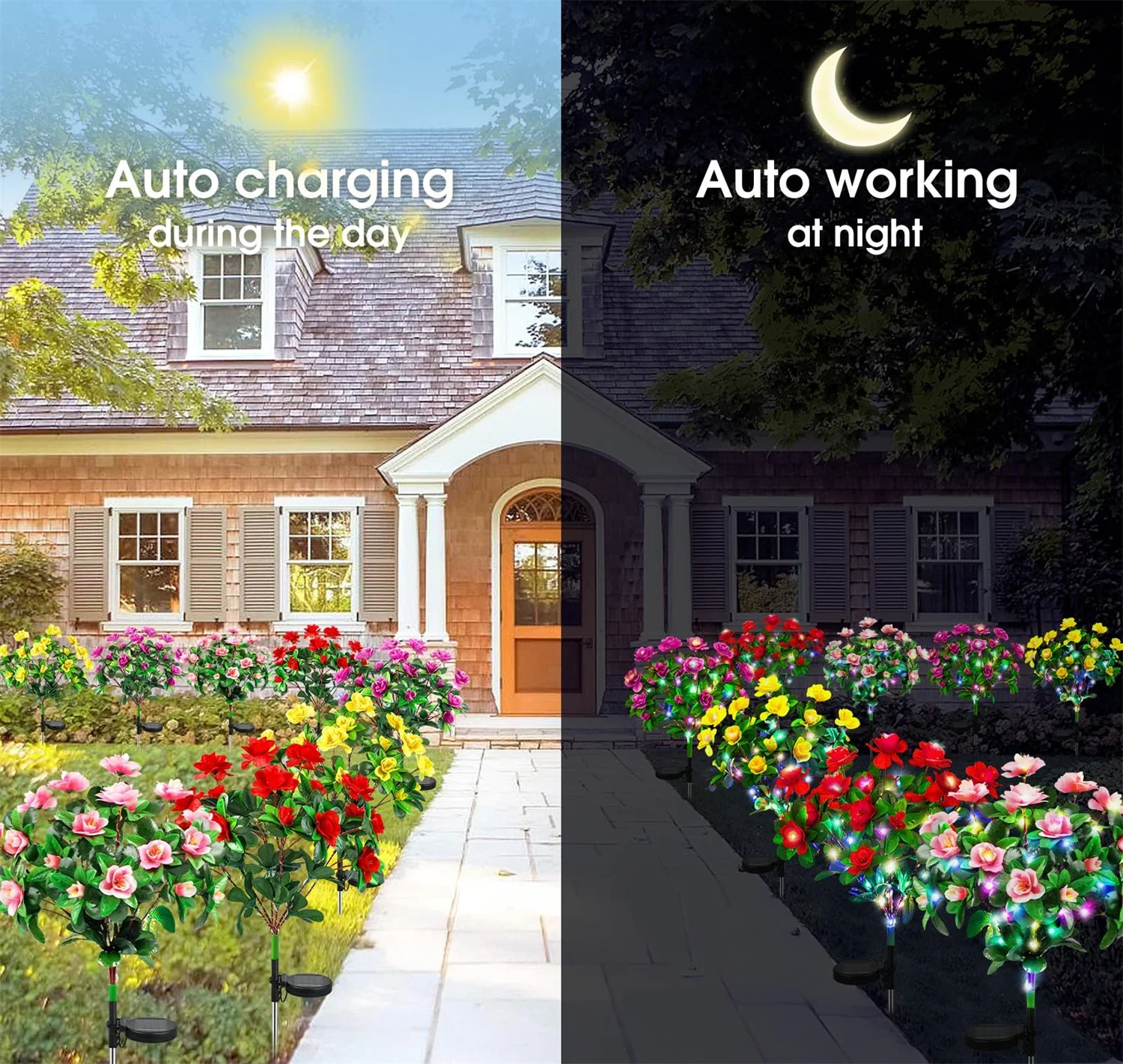 New LED Waterproof Solar Azalea Flowers Lights Outdoor Landscape Light for Lawn Patio Garden Path Decorative Lighting Lamp view 5