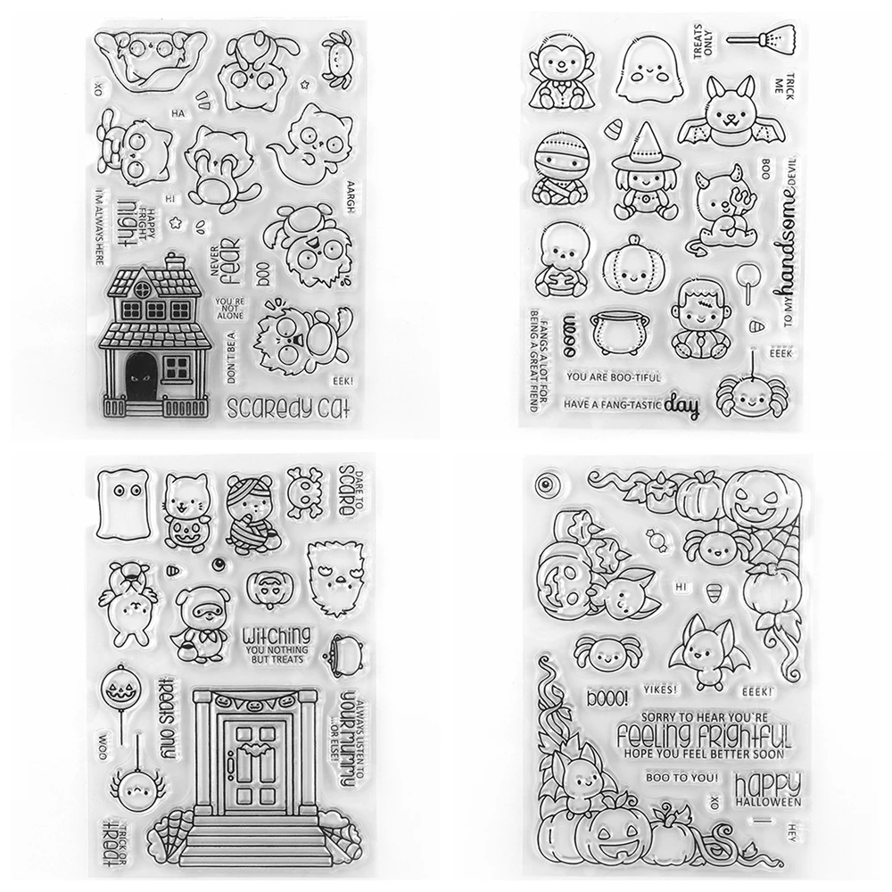 Scaredy Cat Stamp and Cutting Dies Treats Please Clear Stamps For DIY Scrapbooking Decoration Paper Craft Album Card Making