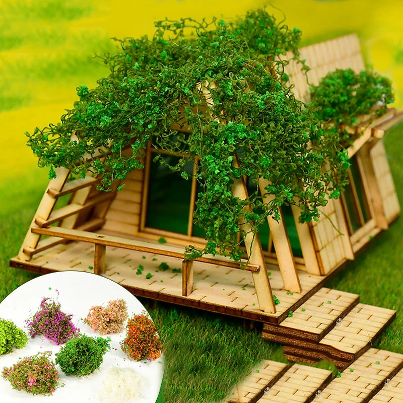 Simulation Miniature Cotton Thread Vine Leaves Model Materials Diy Micro Landscape Wall Plants Layout Accessory Diorama Kits