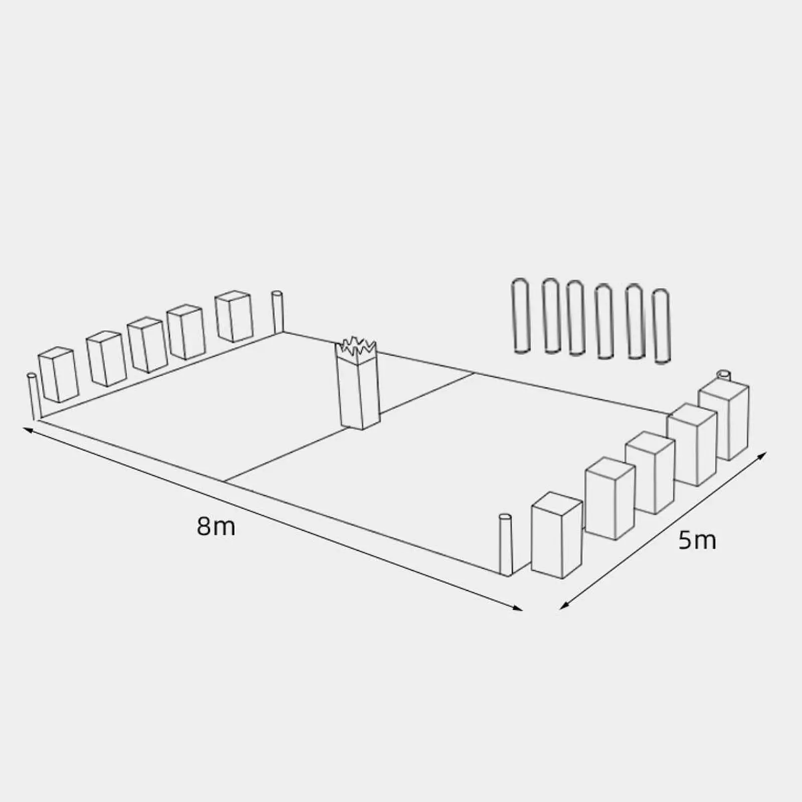 Kubb Wooden Toss Game Set Outdoor Lawn Chess Skittle Block Family Activity for Festivals Parties Picnics