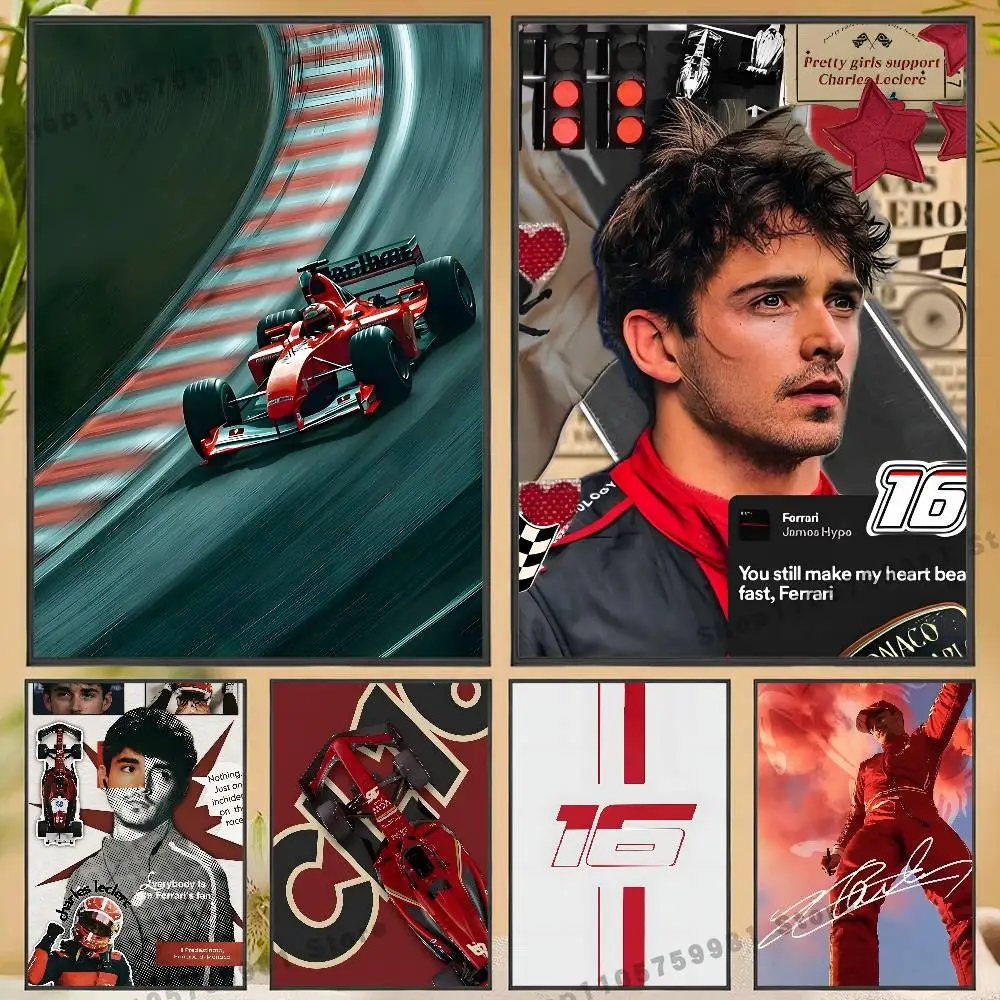 Racer C-Charles L-Leclerc Poster For Wall Prints for Living Room Bedroom Office Home Decoration Gift