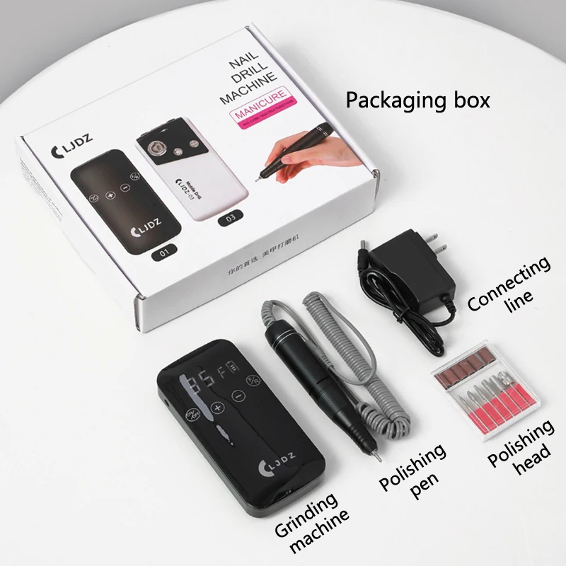 Professionele 35000 RPM elektrische draagbare nagelboormachine Oplaadbare geluidsarme nagelschuurmachine Bestand voor manicure salon gereedschap