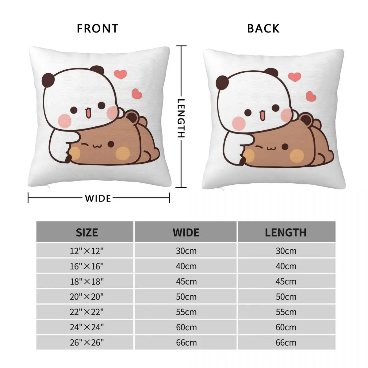Bubu Dubu Cuddling Square Pillowcase Polyester Linen Velvet Creative Zip Decorative Pillow Case Sofa Seater Cushion Case