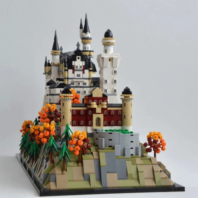 3455 قطعة قلعة نيوشوانشتاين العمارة اللبنات المعماري أطقم منمذجة المشهد الغابات الأوروبية تجميع لعبة الطوب #5