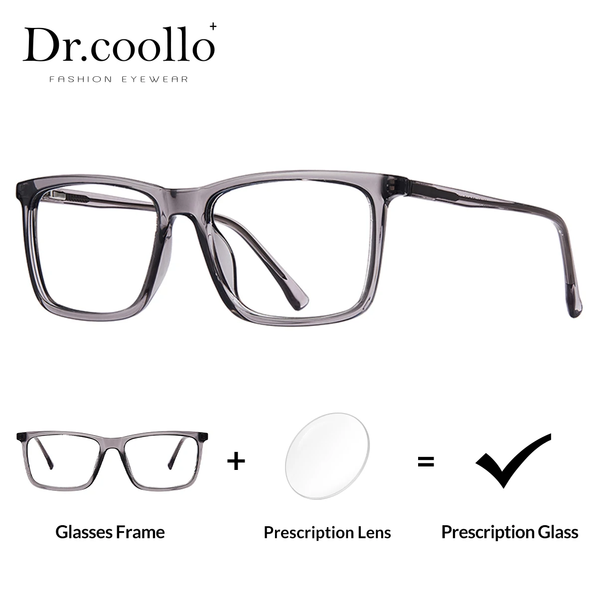

Drcoollo Hight Quality Acetate Rectangle CR39 Reading Glasses Photochromic Blue Light Progressive Prescription Glasses for Men