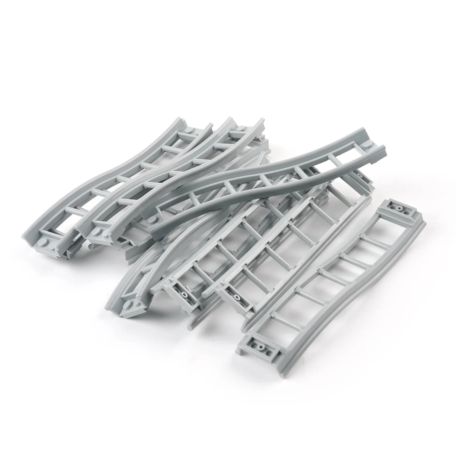 Roller Coaster Track Building Bricks Set with Lower Rail, Bow, Slope, Straight Rail & Connectors for STEM Learning Toys