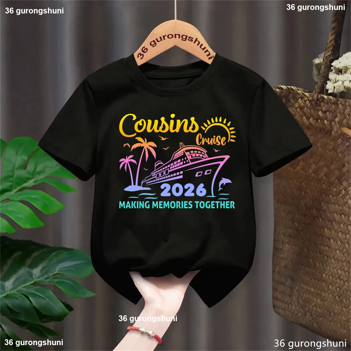 

Aw Ship It'S A Cousins Cruise Trip Printed T Shirt Girls/Boys Cruise Travel T-Shirt Kawaii Kids Clothes Summer Tops T-Shirt
