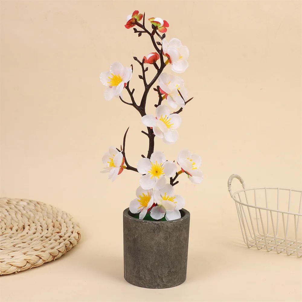 

30cm Artificial Plum Blossom Plant Bonsai Simulation Plum Blossom Potted Fake Plant Home Hotel Decoration Desktop Decoration