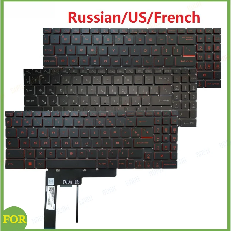Russian/US/Spanish/French laptop keyboard FOR MSI GL66 GF66 MS-1581 1582 1583 1585 GL76 GF76 MS-17L1 17L2 17L3 MS-17L4 MS-17L5