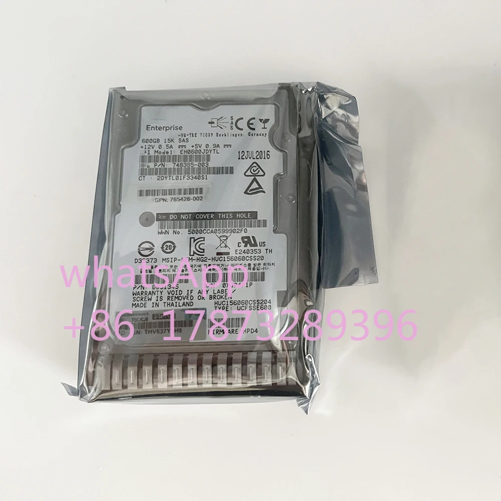 Server HDD For 765424-B21 748385-003 600G SAS 15K 2.5''