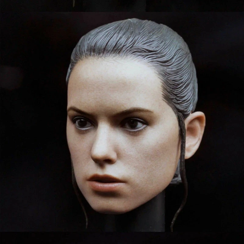 

1/6 Daisy Ridley Head Carved Movie Actress Star Rey Head Sculpt PVC For 12'' Female Soldier Action Figure Body