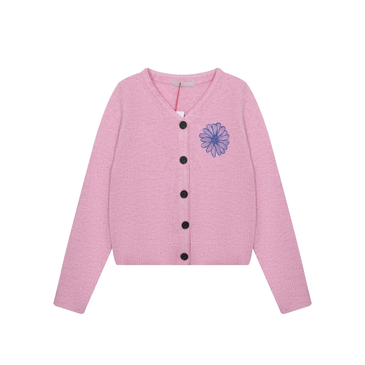 Women's Cardigan Daisy Embroidery V-Neck Long Sleeve Knit Cardigan for Autumn Winter Daily Outing and Travel