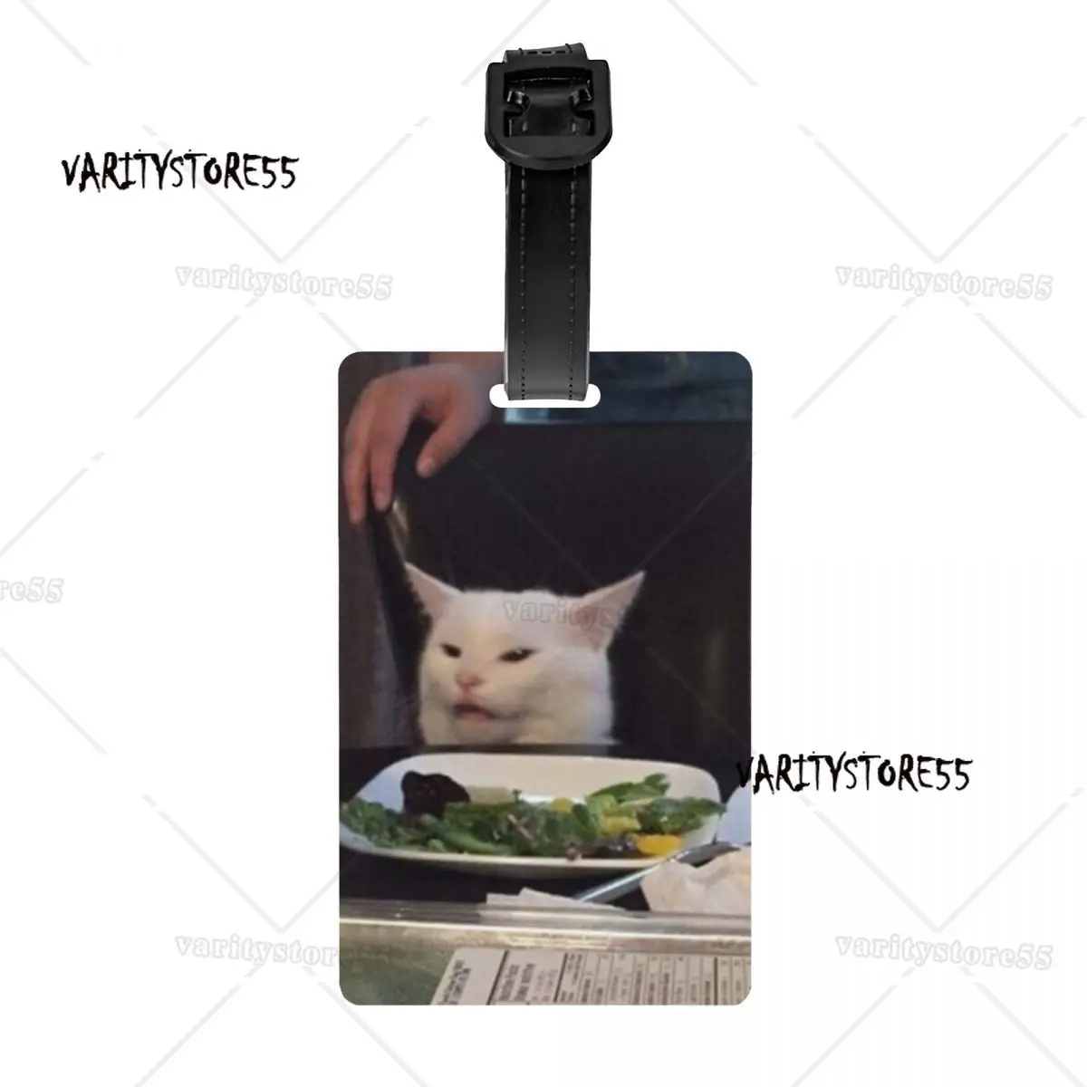 Custom Salad Cat Meme Luggage Tag Custom Baggage Tags Privacy Cover Name ID Card