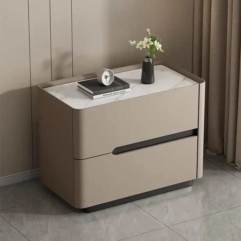 g-c6 equipped light luxury modern simple rock slab solid wood Italian floor-to-ceiling bedroom bedside table