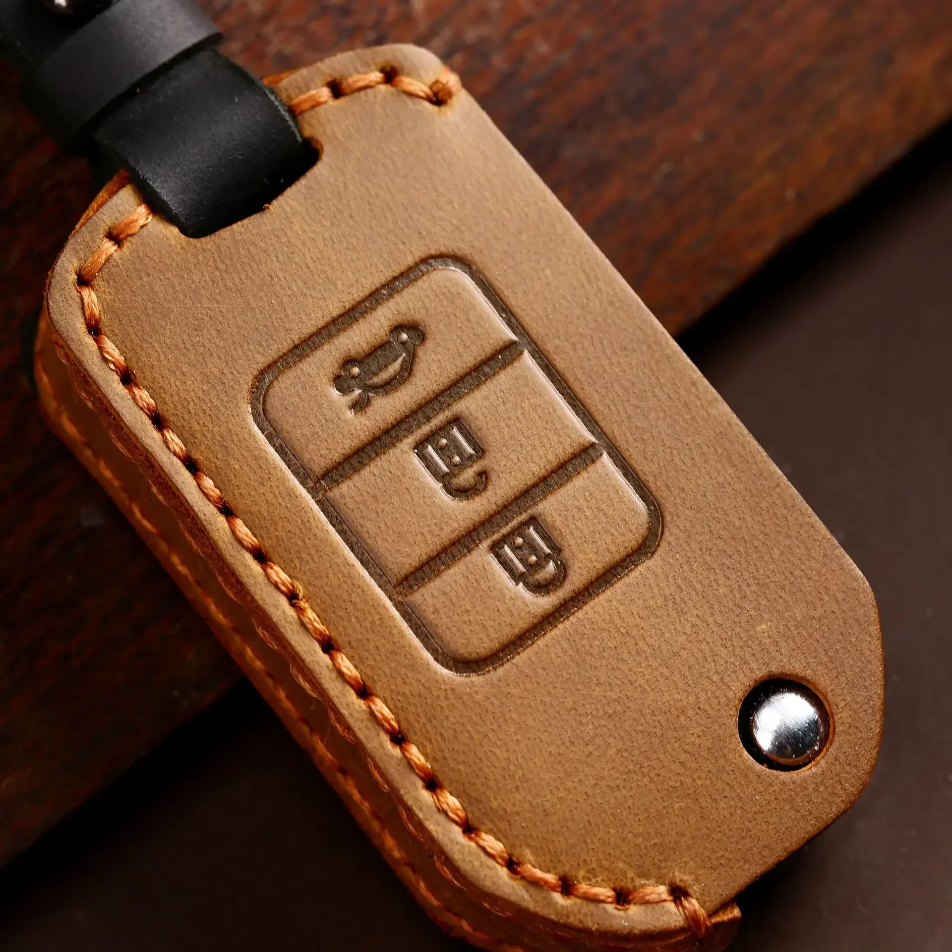 Leather Car Key Cove for Honda Accord 9 Crider Civic Jade SPIRIOR CR-V Fit Flip 3button flip folding Remote auto case holder set