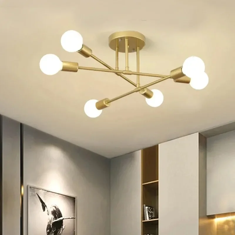 Imagem -02 - Nordic Minimalista Led Pendant Light Lâmpada do Teto Chandelier Adequado para Quartos Salas Preto Ouro Iluminação Decoração