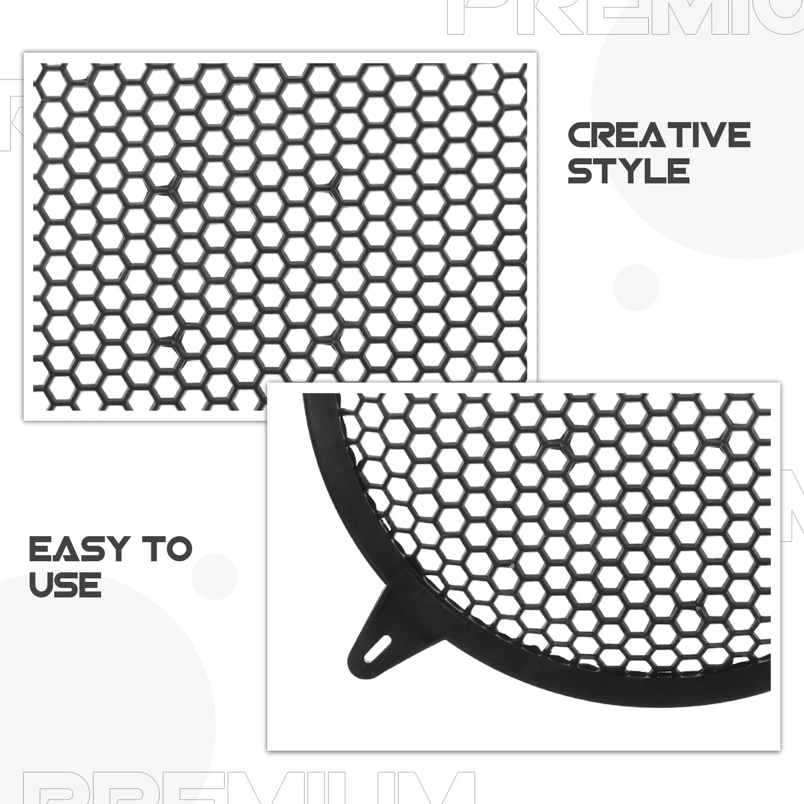 2Pcs Round Speaker Grille 10 Inch Black PP Plastic Mesh Guard for Car Subwoofer Woofer Protection Heavy Duty Trunk Audio Speaker
