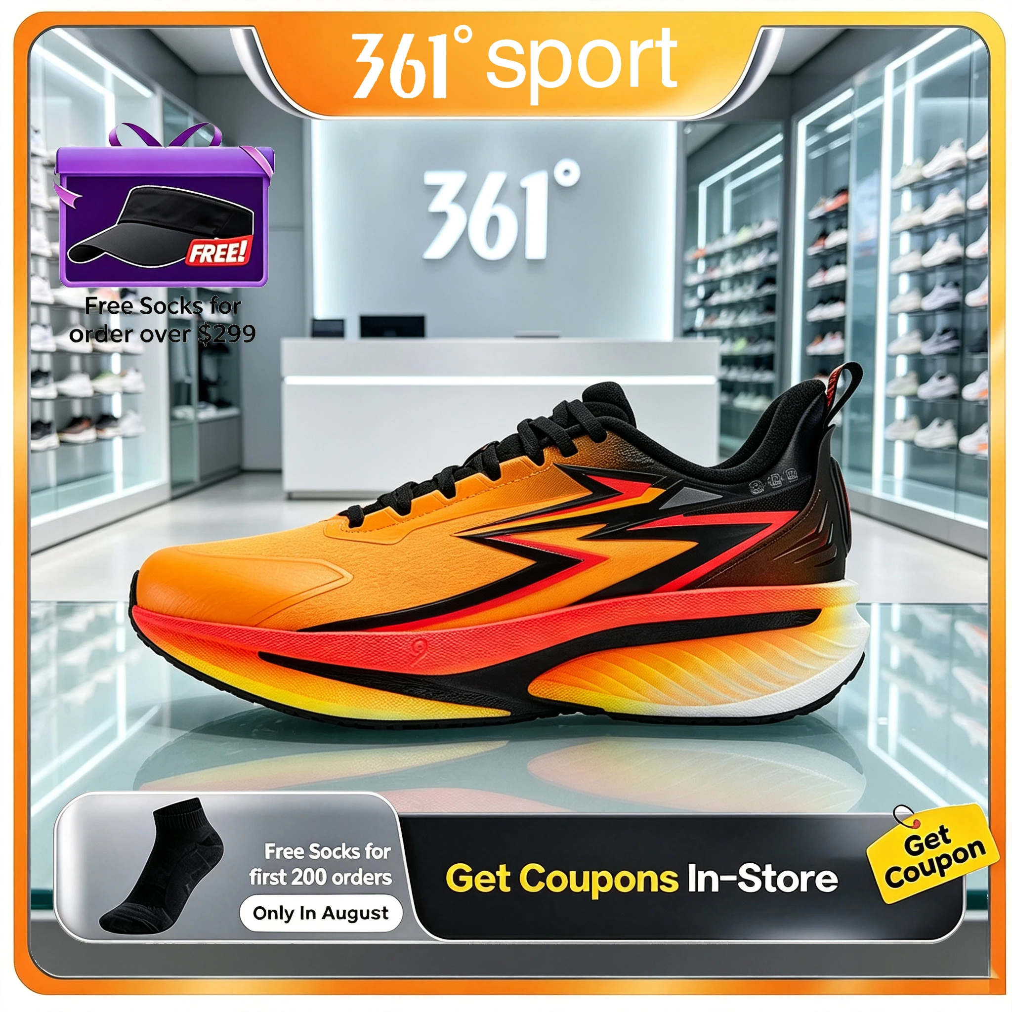 361 Men Fleece Lined Sneakers Autumn Winter Water Resistant Cushion Anti Slip Running Shoes