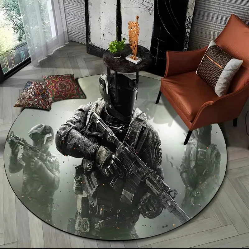 Game Gamer runder Teppich, kreisförmiger Teppich für Wohnzimmer, Kinderzimmer, Sofa, Dekoration, rutschfeste Bodenmatte