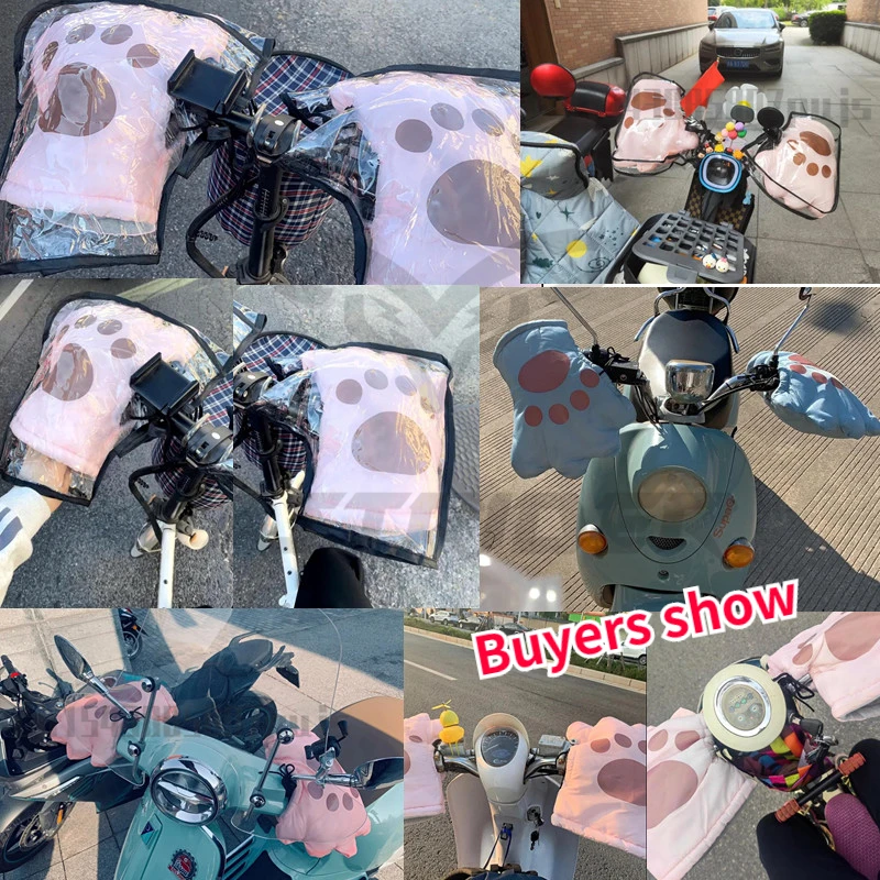 Description Picture 2 of itemElectric Bicycle Handlebar Cover Winter Warm Folding Bicycle Waterproof Cycling Gloves Motorcycle Velvet Thickened Gloves