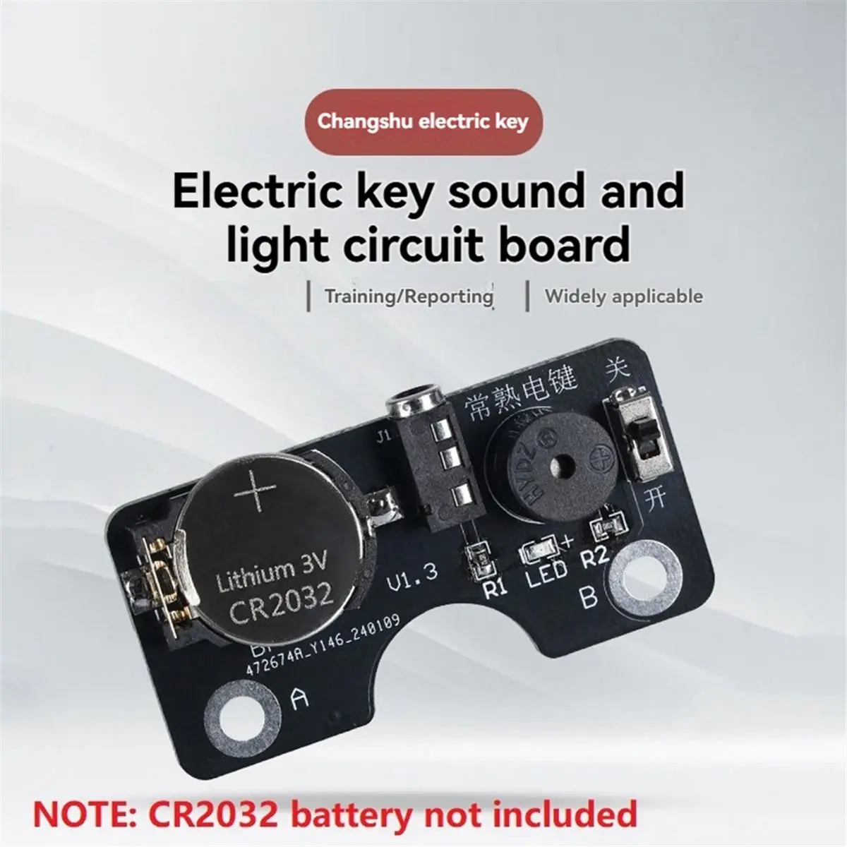 (A01R] CW Light and Sound Circuit Board CW Trainer CW Practice Board Morse Key Trainer for Morse Key Training Practice