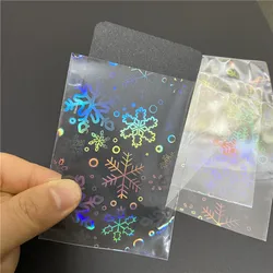50 pçs/lote Floco De Neve-em forma de Folha de Laser Top Mangas de Cartão De Carregamento Para YGO Foto Tampa Escudo Protetor de Cartões Comerciais