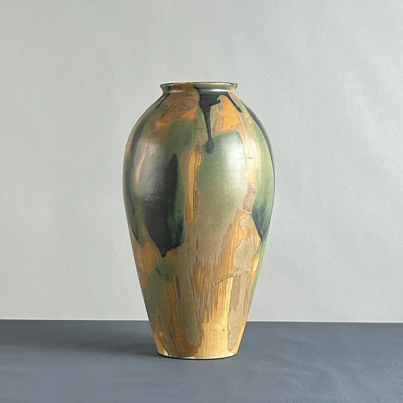 for New Chinese Zen Retro Jingdezhen Ceramic Vase Living Room Entrance Table Coffee Table Bogu Frame Flower Arrangement
