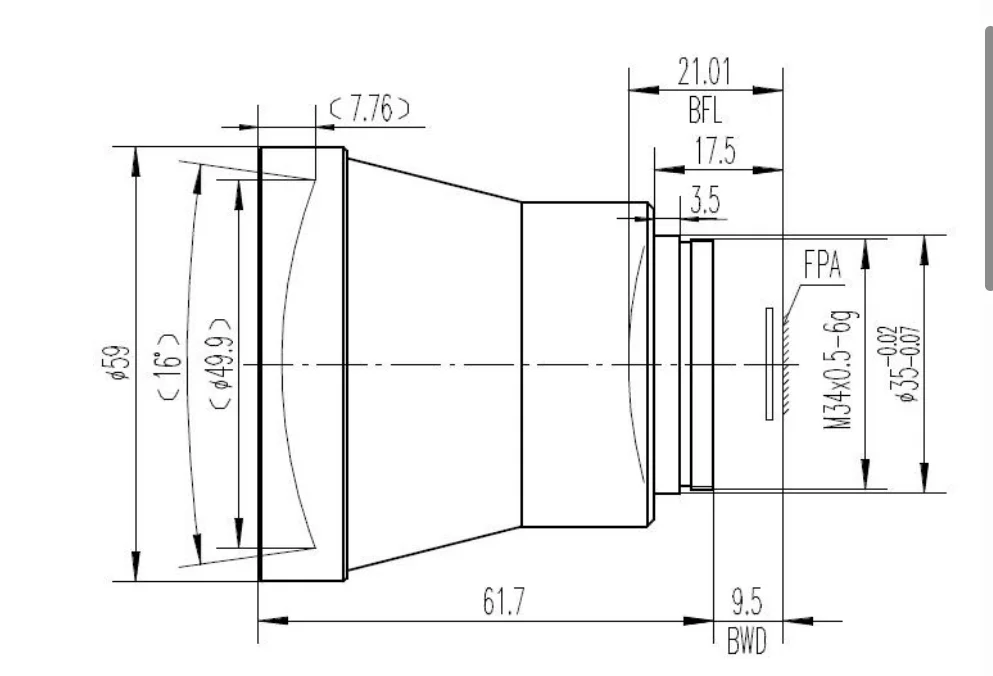 25 35 50 75 100 120 150 185 230 300mm 8-14um Athermalized Fixed Focus Lens Infrared Optical Lenses  Imager for Thermal Imaging