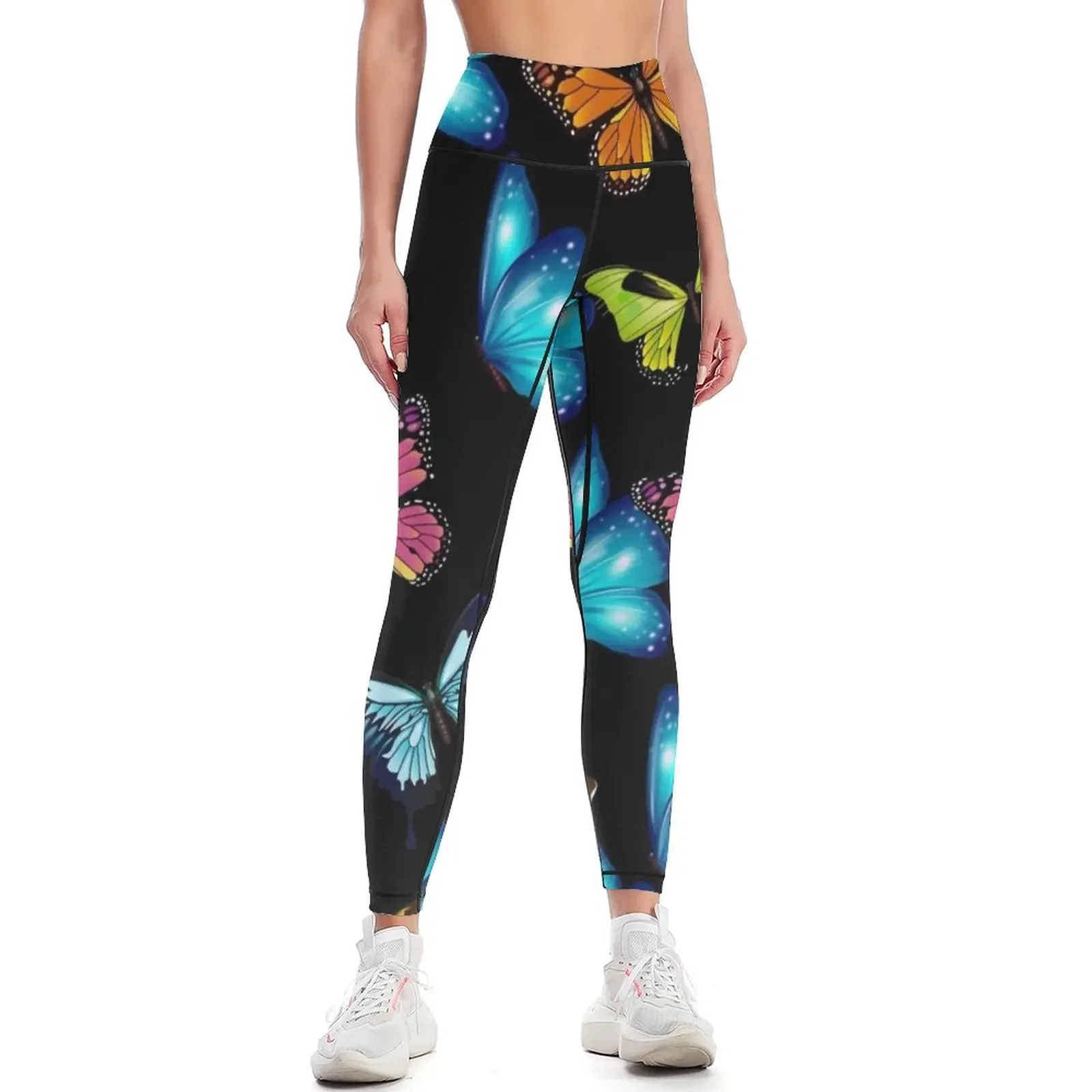 

beautiful butterflies t shirt Leggings Sports pants for Fitness's gym clothes Women's sports sports for Womens Leggings